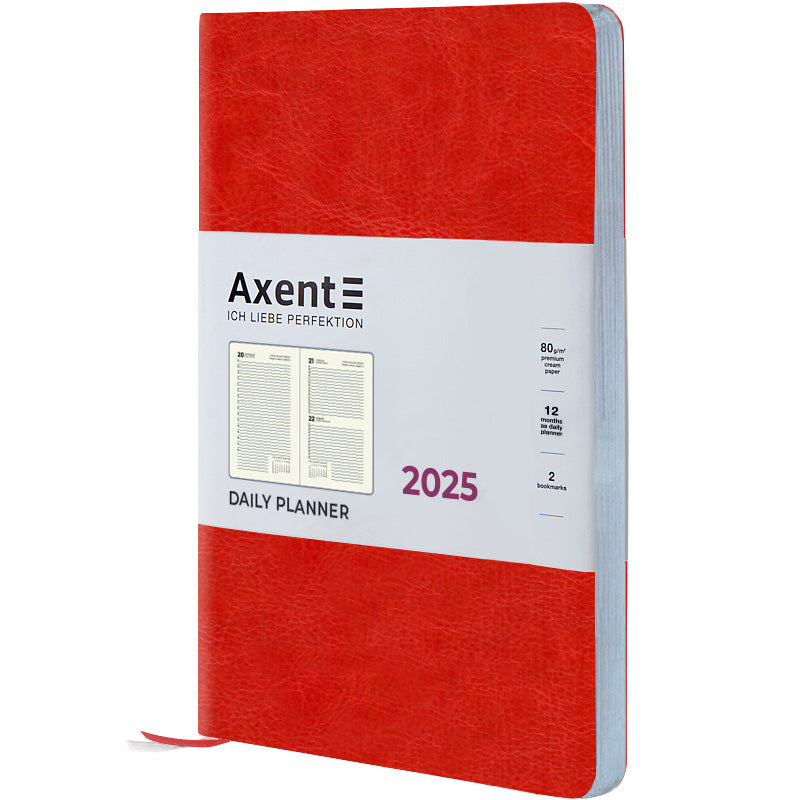Ежедневник 2025 Axent Partner City Soft 8821-25-03-A, 145x210 мм, красный