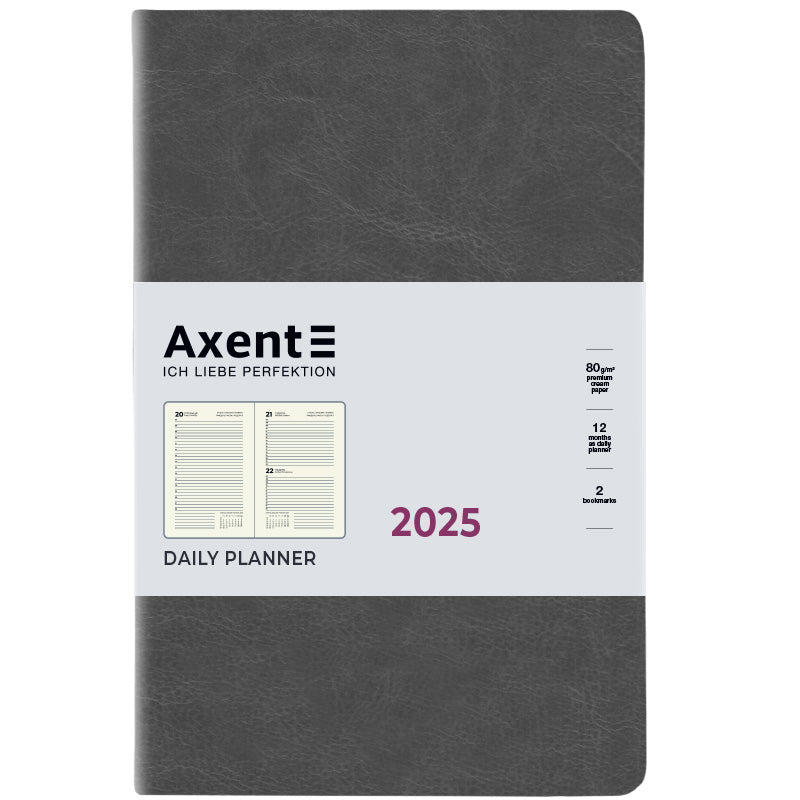 Ежедневник 2025 Axent Partner City Soft 8821-25-06-A, 145x210 мм, серый