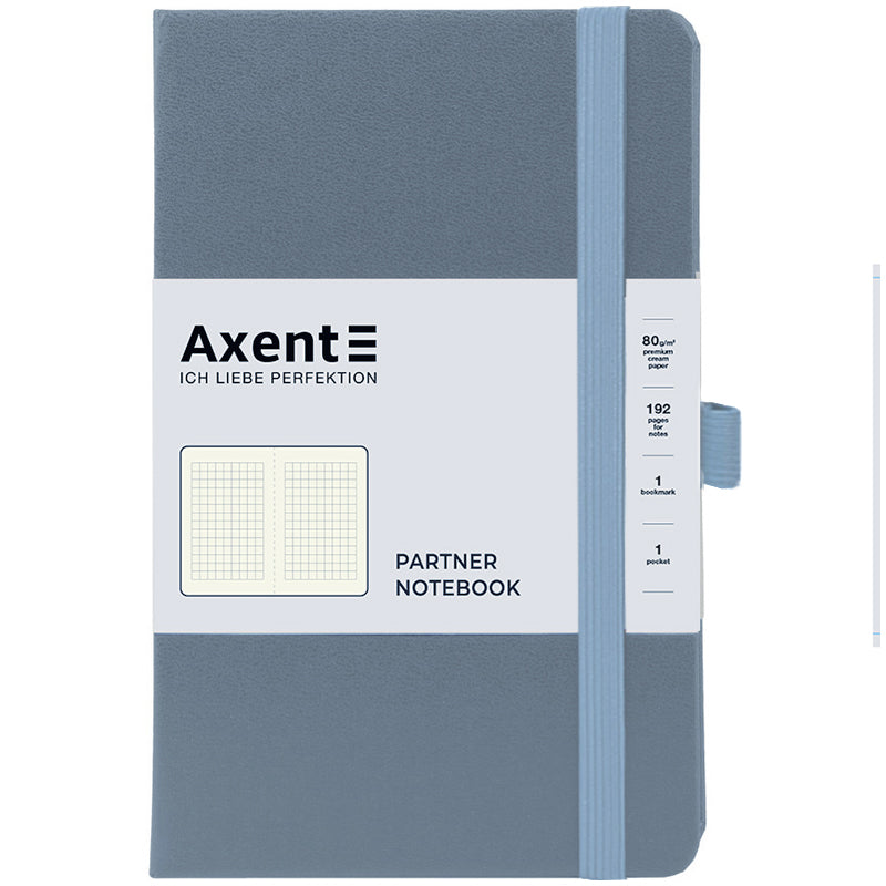 Книга записная Axent Partner 8201-62-A, 125x195 мм, 96 листов, клетка, серая