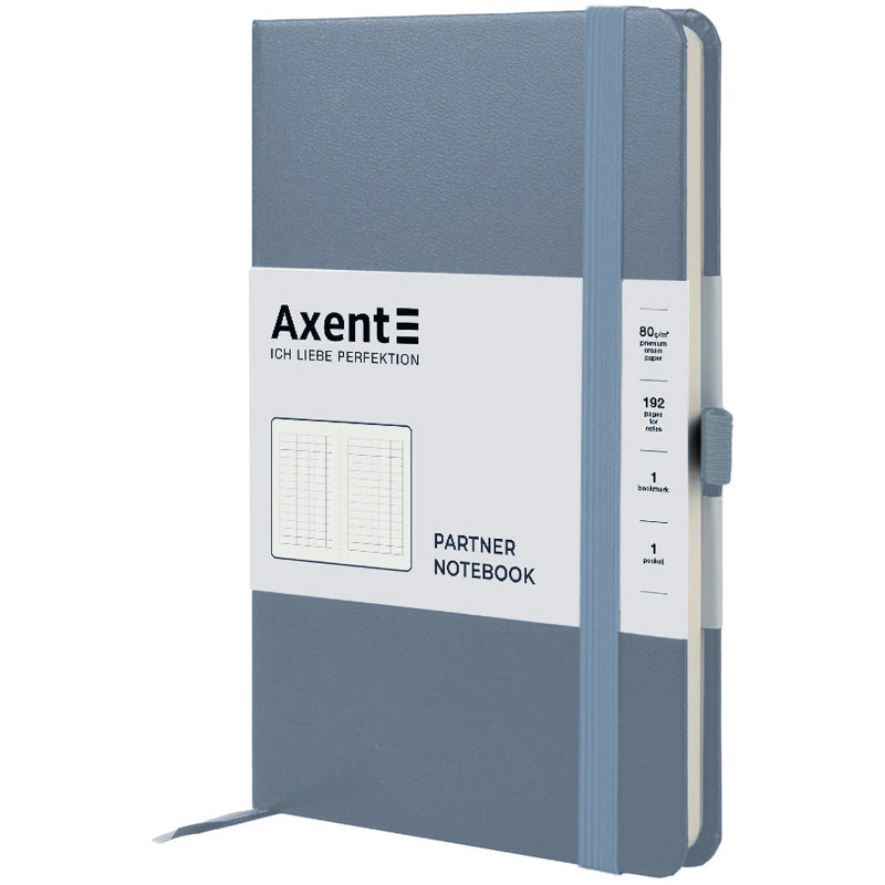 Книга записная Axent Partner 8201-62-A, 125x195 мм, 96 листов, клетка, серая