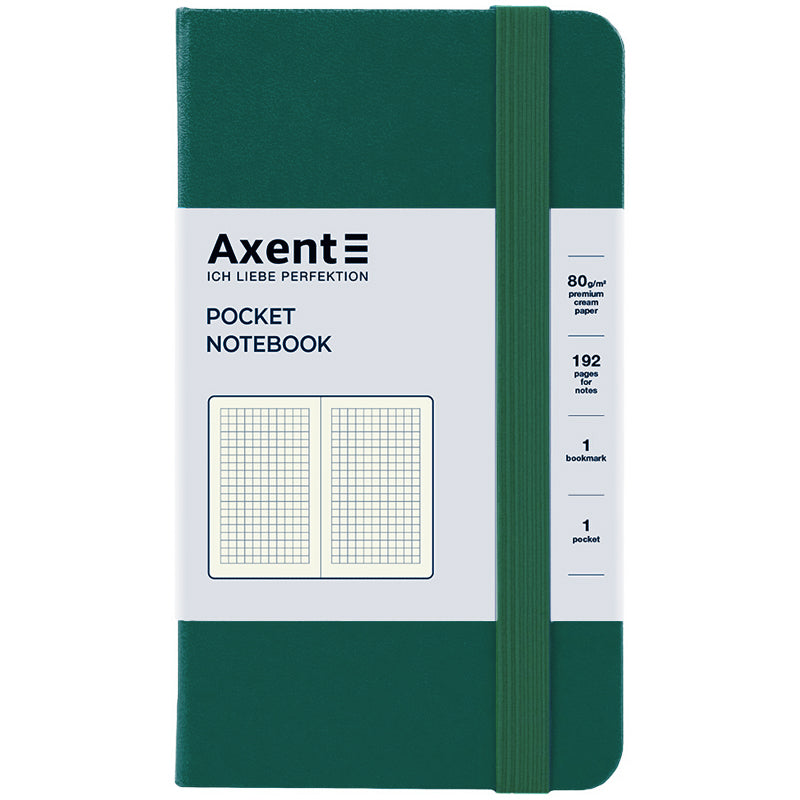 Книга записная Axent Partner 8301-61-A, 95x140 мм, 96 листов, клетка, зеленый лес