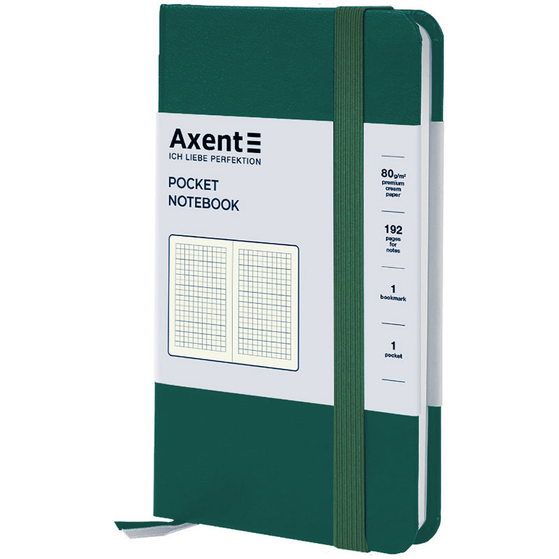 Книга записная Axent Partner 8301-61-A, 95x140 мм, 96 листов, клетка, зеленый лес