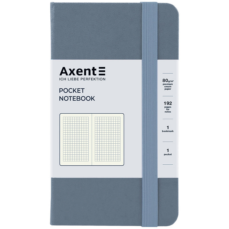 Книга записная Axent Partner 8301-62-A, 95x140 мм, 96 листов, клетка, серая