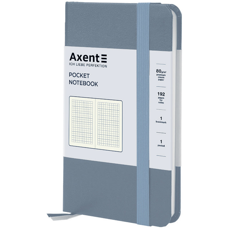 Книга записная Axent Partner 8301-62-A, 95x140 мм, 96 листов, клетка, серая