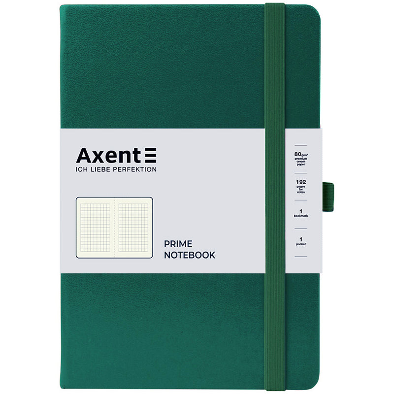 Книга записная Axent Partner Prime 8305-61-A, 145x210 мм, 96 листов, клетка, зеленый лес