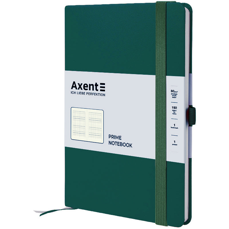 Книга записная Axent Partner Prime 8305-61-A, 145x210 мм, 96 листов, клетка, зеленый лес