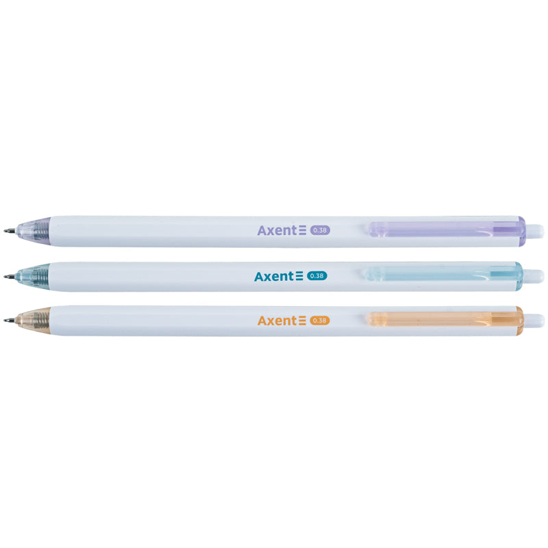 Ручка гелева автоматична Axent Fineline AG1121-02-A, 0.38 мм, синя