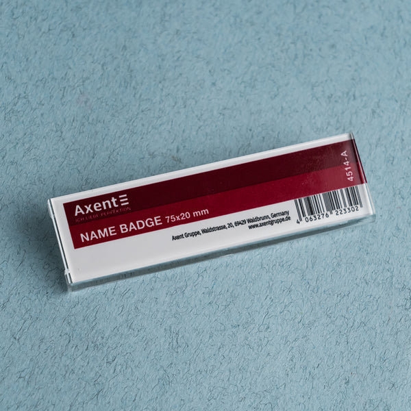 Бейдж акриловый на шпильке Axent 4514-A, 75х20 мм