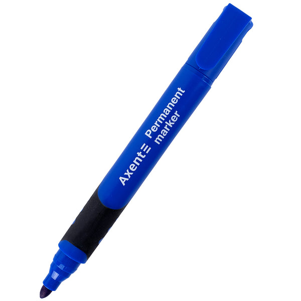 Маркер Axent Permanent Comfort Grip 2542-02-A, 2 мм, круглый, синий