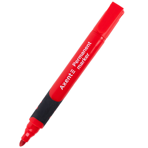 Маркер Axent Permanent Comfort Grip 2542-06-A, 2 мм, круглый, красный