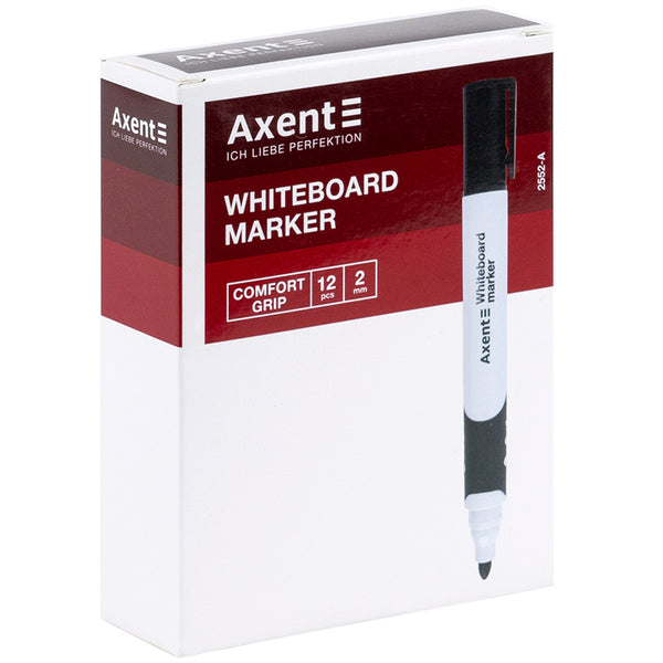 Маркер Axent Whiteboard Comfort Grip 2552-04-A, 2 мм, круглый зелёный