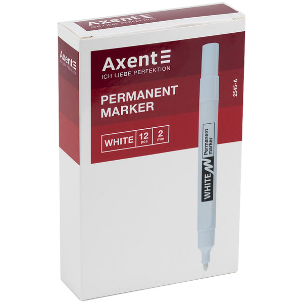 Маркер Axent Permanent White 2545-A, 2 мм, круглый белый