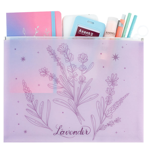 Папка на молнии zip-lock Axent Lavender-2 1497-37-A, А4+