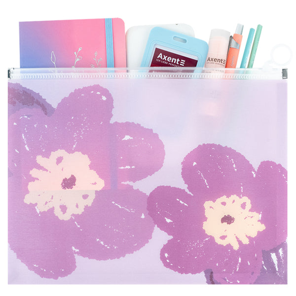 Папка на молнии zip-lock Axent Lavender-4 1497-39-A, А4+