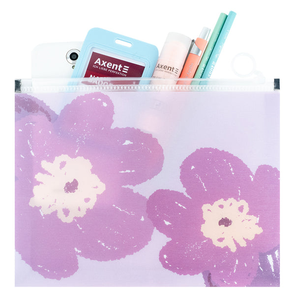 Папка на молнии zip-lock Axent Lavender-4 1498-39-A, А5+
