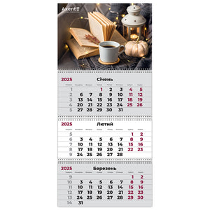 Календарь настенный квартальный 2025 Axent Hygge 1 8803-25-10-A, 3 пружины