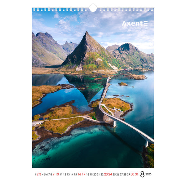 Календарь настенный 2025 Axent Landscapes 8804-25-1-A, А3