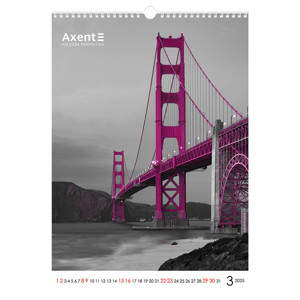 Календарь настенный 2025 Axent One color art 8804-25-2-A, А3