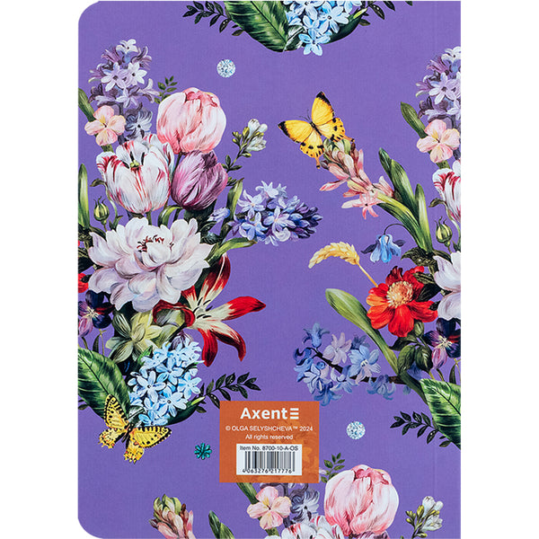 Книга записная Axent Secret Garden 8700-10-A-OS, A5, 80 листов, клетка