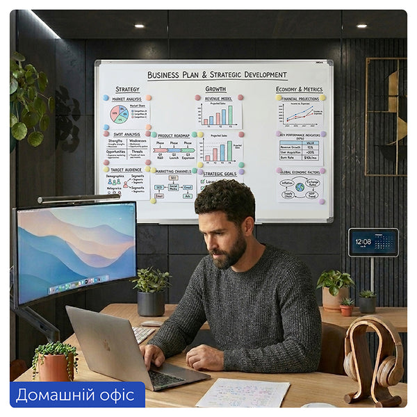 Доска сухостираемая магнитная Axent 9612-A, 60х90 см, алюминиевая рамка