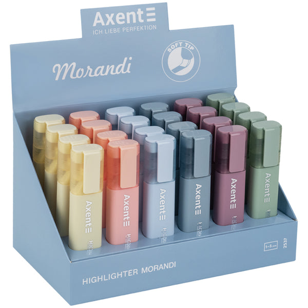 Маркер Axent Highlighter 2537-50-A, 1-5 мм, клиновидный, ассорти, morandi