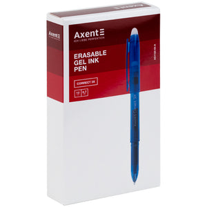 Ручка гелевая "пиши-стирай" Axent Correct 3Х AG1122-02-A, 0.7 мм, синяя