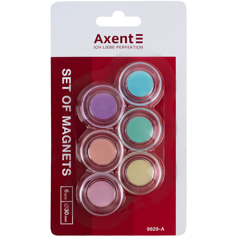 Набір магнітів Axent Pastelini 9829-А 30 мм,  6 штук