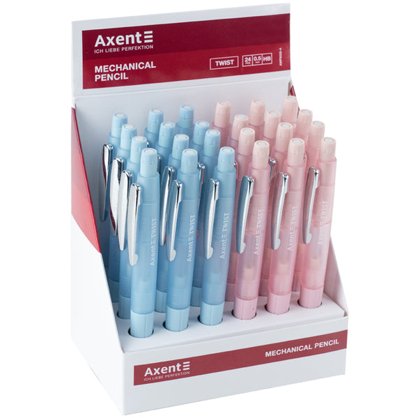 Карандаш механический Axent Twist AMP9028-A с ластиком, HB, 0.5 мм