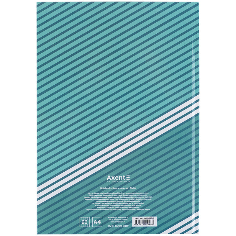 青本 Книга записная Axent Lines 8422-582-A, А4, 96 листов, клетка
