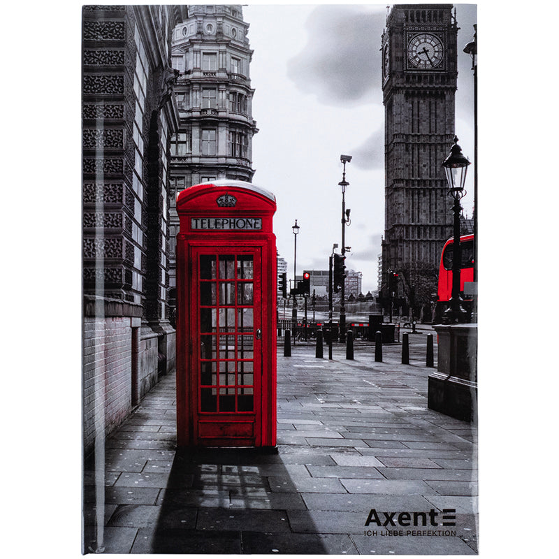 Книга записная Axent R&B Telephone 8457-5-A, А5, 96 листов, клетка, твердая обложка