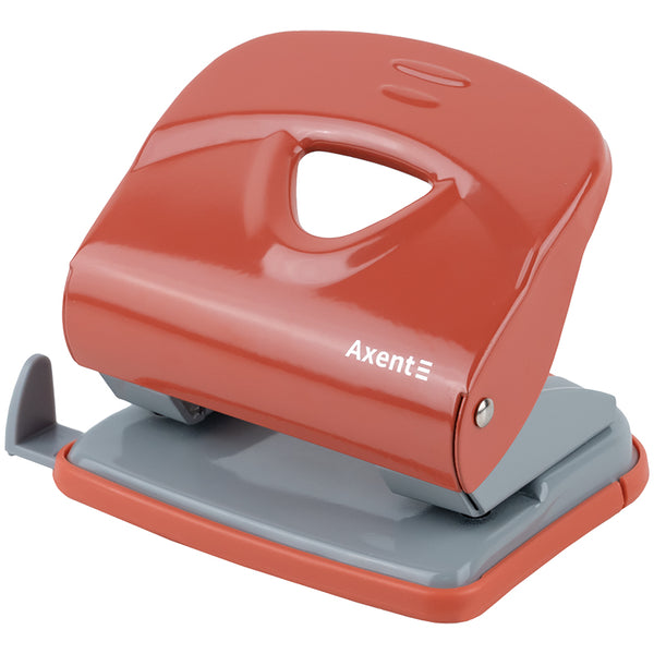 Дырокол для бумаги Axent Exakt-2 3930-28-A, металлический, 30 листов, Earth colors, кораловый