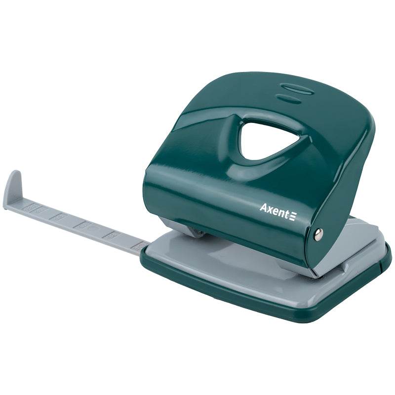 Діркопробивач для паперу Axent Exakt-2 3930-30-A, металевий, 30 аркушів, Earth colors, зелений