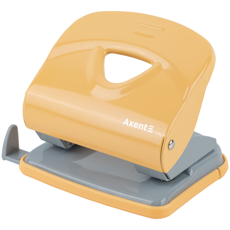 Діркопробивач для паперу Axent Exakt-2 3930-26-A, металевий, 30 аркушів, Earth colors, жовтий