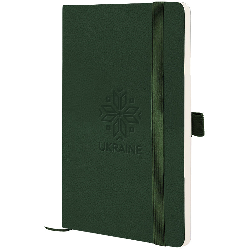 Книга записна Axent Partner Soft Skin Вишиванка 8616-23-2-A, 125x195 мм, 96 аркушів, клітинка, зелена