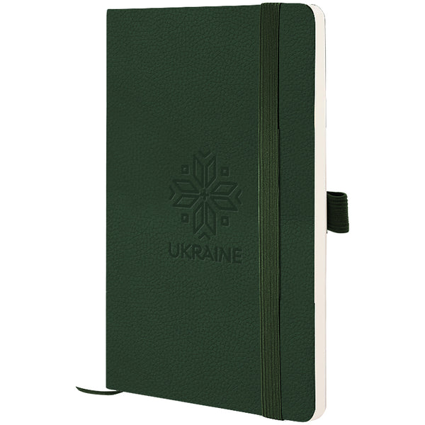 Книга записна Axent Partner Soft Skin Вишиванка 8616-23-2-A, 125x195 мм, 96 аркушів, клітинка, зелена