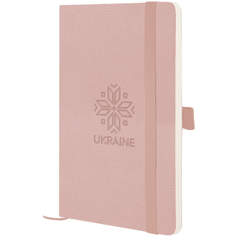 Книга записна Axent Partner Soft Skin Вишиванка 8616-24-5-A, 125x195 мм, 96 аркушів, клітинка, пудрова