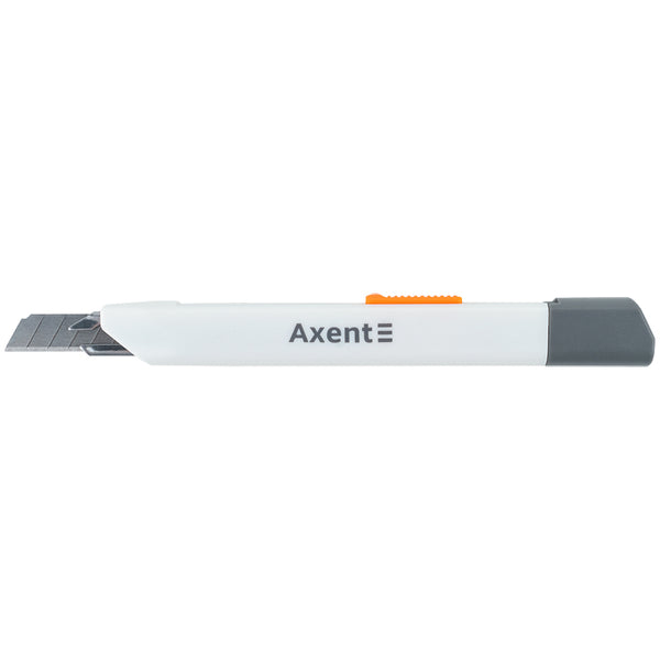 Нож канцелярский Axent 6607-A, с металлическими направляющими, лезвие 9 мм, белый