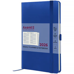 Еженедельник 2026 Axent Partner Strong 8505-26-38-A, 125*195, классический синий
