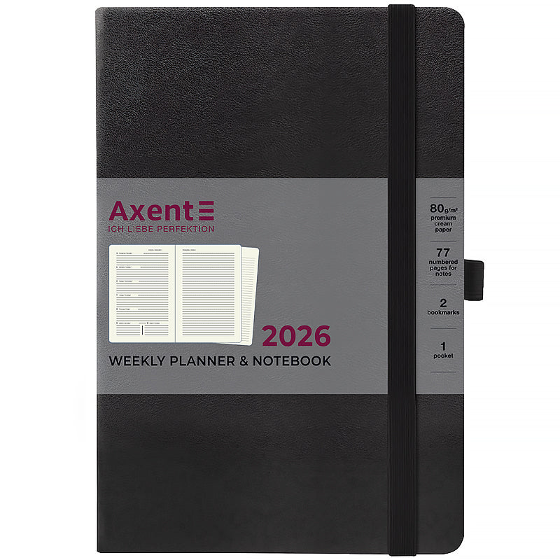 Еженедельник 2026 Axent Prime Strong 8507-26-01-A, 145*210, черный