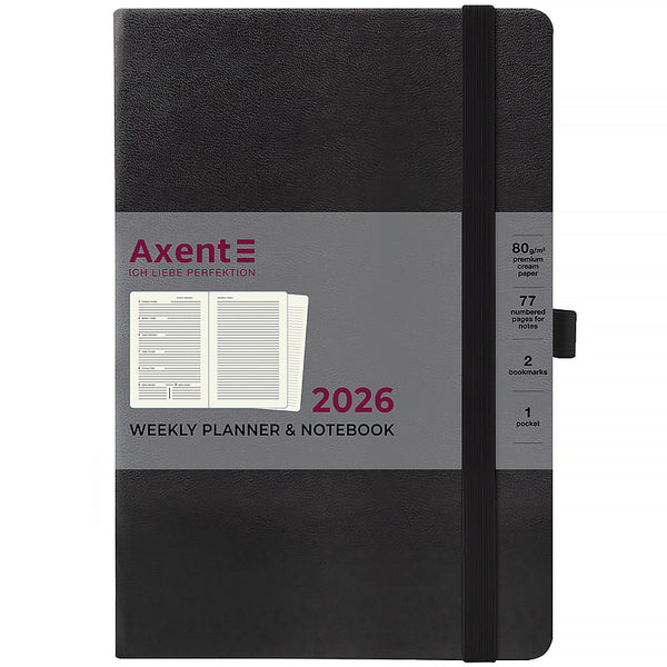 Еженедельник 2026 Axent Prime Strong 8507-26-01-A, 145*210, черный