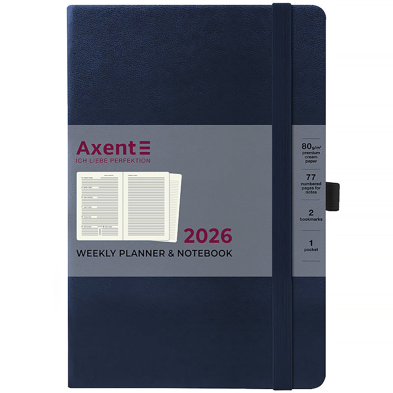 Еженедельник 2026 Axent Prime Strong 8507-26-02-A, 145*210, синий