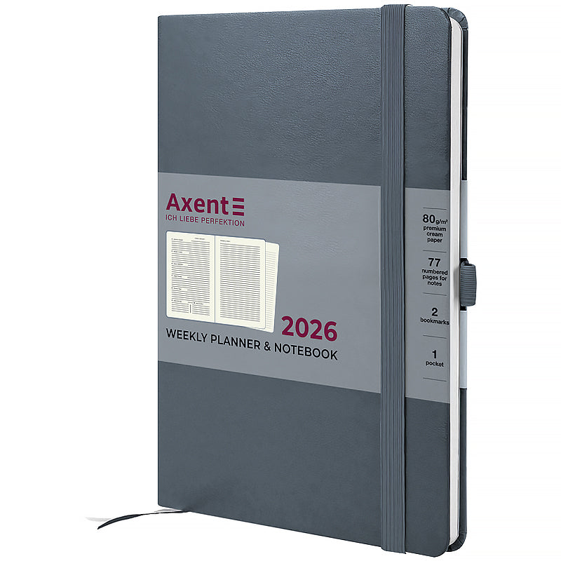 Еженедельник 2026 Axent Prime Strong 8507-26-62-A, 145*210, серый