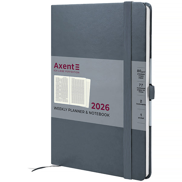 Еженедельник 2026 Axent Prime Strong 8507-26-62-A, 145*210, серый