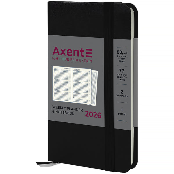 Еженедельник 2026 Axent Pocket Strong 8508-26-01-A, 90*150, черный