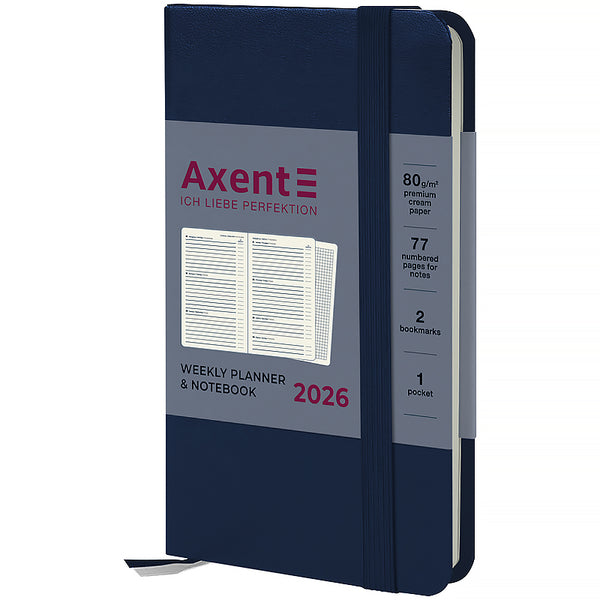 Еженедельник 2026 Axent Pocket Strong 8508-26-02-A, 90*150, синий