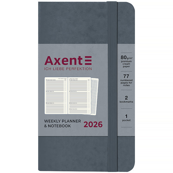 Еженедельник 2026 Axent Pocket Strong 8508-26-62-A, 90*150, серый
