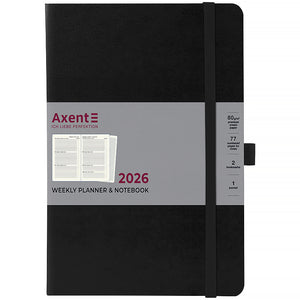 Еженедельник 2026 Axent Grand Strong 8530-26-01-A, 195*255, чёрный