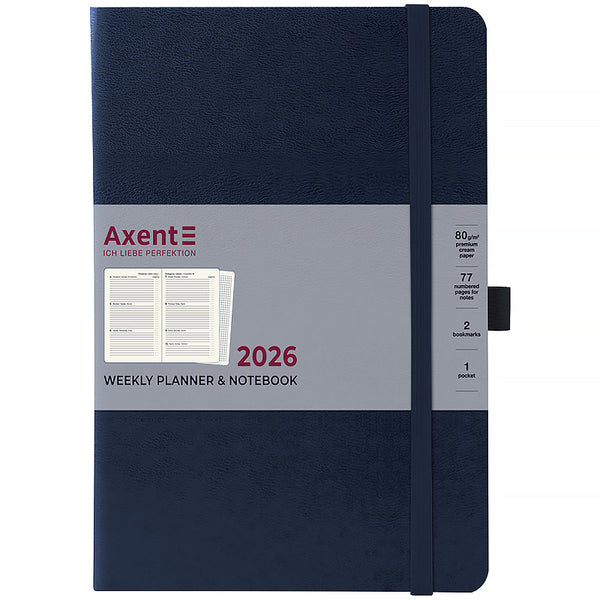 Еженедельник 2026 Axent Grand Strong 8530-26-02-A, 195*255, синий