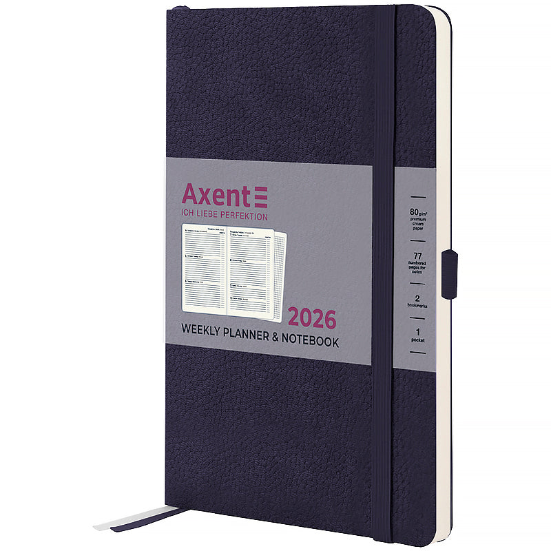 Еженедельник 2026 Axent Partner Soft Skin 8509-26-02-A, 125*195, синий