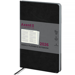Еженедельник 2026 Axent Partner City Soft 8521-26-01-A, 125*195, чёрный